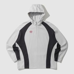 M 엄브로후드티 CQK UP321SHD91-WGR 액티브 볼드라인 후드 하프 집업 LIGHT GREY