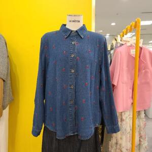 르피타 DP01 딸기자수청 데님셔츠 L253BSH953