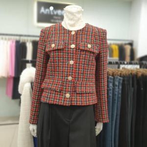 아니베에프 세이브존01 체크 펄 트위드 재킷 A49WJK520