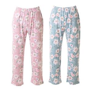 [비너스] 프리미엄 블랙라벨 따뜻한 모달폴리 플라워 이지웨어 팬츠 2종택1 [VEP3981W]