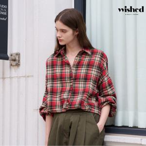 [위시드]카라넥 루즈핏 체크긴팔셔츠(WICCBL016)