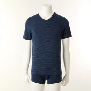 [와코루] 모달 스판 가로 스트라이프 남성 반팔런닝 (WMV2435A-NB)