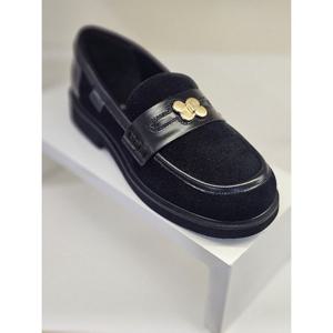 [바바라][바바라] 바바라 BBH538 앵블럼 나비장식 스웨이드 로퍼