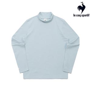 [르꼬끄] 남녀공용 에센셜 레귤러 피치기모 목폴라 긴팔 티셔츠 QQ423LRLO1_WBL