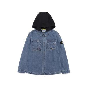 K223USH030 데님 후디 셔츠 BLUE