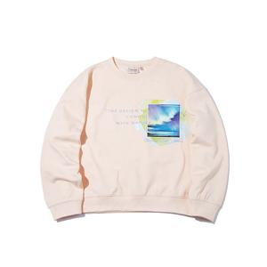 인터크루 여성 루즈핏 전사그래픽맨투맨 ITV4TM53APE (피치)