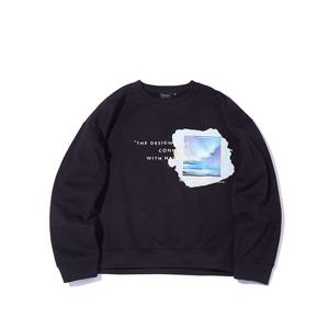 인터크루 여성 루즈핏 전사그래픽맨투맨 ITV4TM53ABK (블랙)