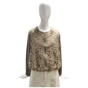 [페이지플린]노카라 레이스 배색 집업 점퍼 F5CJP500