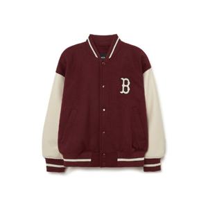 MLB자켓 GQC 3AJPV0534-43BDS 울 컬시브 소매배색 바시티자켓 보스턴 레드삭스