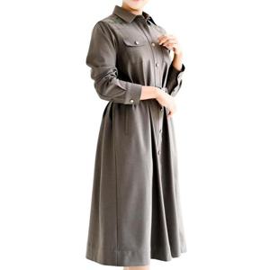 [비꼴리끄(여성)]울 자수 벨티드 셔츠 원피스 B244WO2070