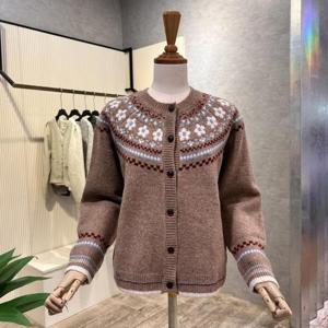 [ab.f.z]AOZ4HY38K_플라워 라인 배색 단추 가디건