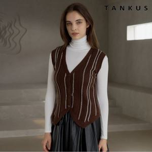 [탱커스]브이넥 스트라이프 니트 베스트 (TX3VT005L0)