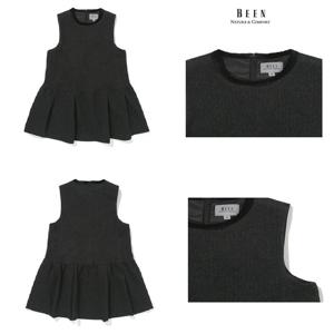 [빈]BZ62ZS02CG 모노톤 그레이 헤링본 점퍼스커트 원피스