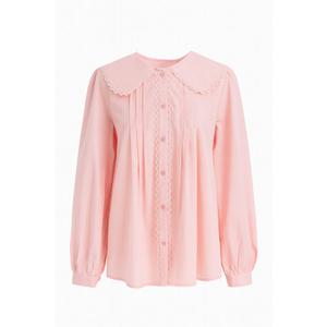 [레코브](25신상)레이스플랫 카라 블라우스 LC31E3BL507X