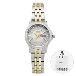 시티즌 여성 메탈 손목 시계 데이데이트 EQ0608-55A