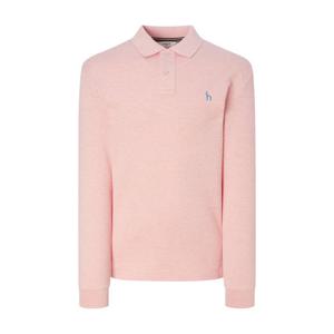 [헤지스]헤지스 핑크 멜란지 면혼방 긴팔폴로티셔츠 WHTS4D431P1