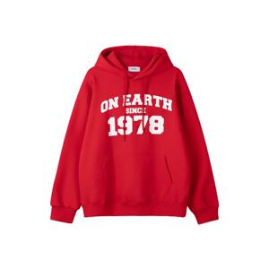 남자 1978 오버핏 기모 후드 티셔츠 RM-TSK-Q058-빨강