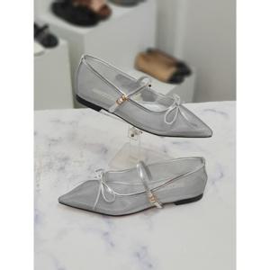 [한슈]스틸레토 리본 장식 망사 펌프스 플랫 1cm HSHS129042 (16