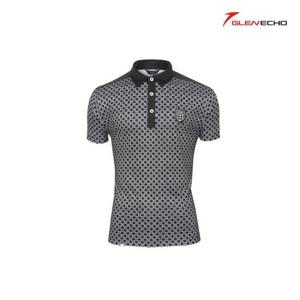 [그렌에코]그렌에코 남성 펀칭 원단 체크 반팔티셔츠 GES24504BK