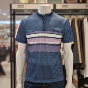 [피에르가르뎅]PPTS2922  포인트 스트라이프 차이나칼라 티셔츠