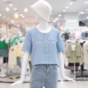 [ab.f.z]버튼 포인트 트위드 반팔 자켓 AFY2HJ04E