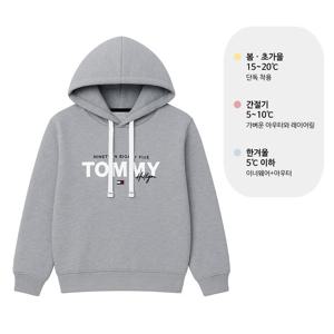 타미힐피거 브루스드백 기모 후드티 후디 그레이 09T4530-004