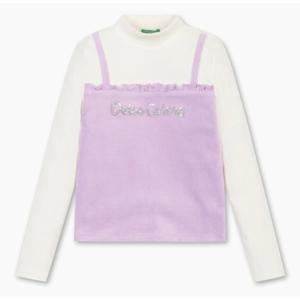 [베네통키즈]25FW-벨로아 뷔스티에 티셔츠/QATS17561