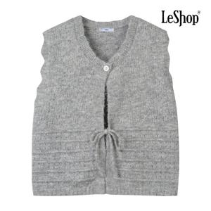 [르샵]원 버튼 리본 매듭 울 니트 베스트 BPAVT004A