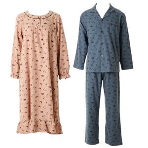 [비너스](커플세트)면기모 부드럽고 따듯한 고양이 원피스파자마세트 VPA4552MVGN4552