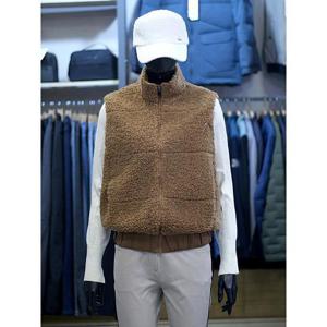 팜스프링스 세이브존03 팜스프링스 여성 골프 겨울 뽀글이 하이넥 집업 베스트 조끼 ASWVL234663AG