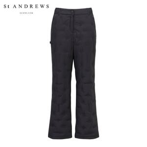 [세인트앤드류스] 여성 로고 자수 퀼팅 구스 다운 부츠컷 패딩 팬츠 821E4PT082_BK