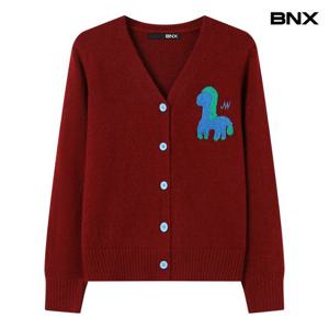 [BNX]홀스 자수 브이넥 니트 가디건 (BX4CD006L0)