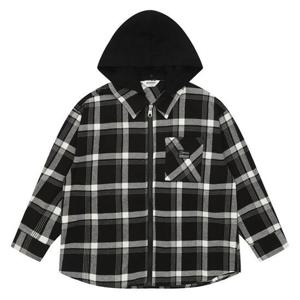 [에꼴리에]MARIO남아 후드 탈착 체크 집업 셔츠 21D5331_BK