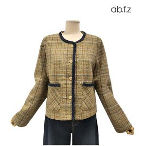 [에이비에프지]데님 배색 포인트 체크패턴 트위드 재킷 APZ4NJ01K