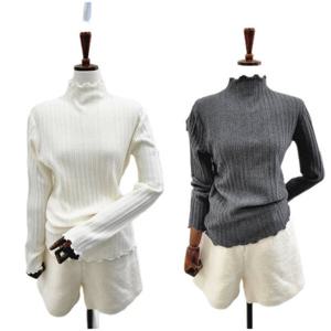 [비지트인뉴욕]프릴넥 모달소재 니트목폴라티셔츠 VACLKA11K_US