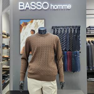 [바쏘옴므]심플 가을겨울꽈배기라운드니트WSY3GW39