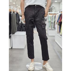 [지프]남녀공용 아웃포켓 슬림테이퍼드 카고팬츠(JQ3PTU131_BK)_