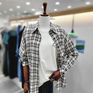 [비지트인뉴욕]긴팔 카라 체크셔츠남방 VB8LS631 M_US