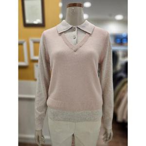 BCBG 세이브존01 레이어드 카라 폴로 니트 B5DAK412