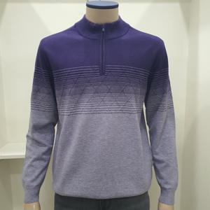 [크로커다일남성]그라데이션 아가일 하프 집업 니트 CDAAAKR3318