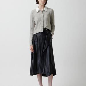 [쥬크]페이크 레더 랩 A라인 스커트 Z254MSD004