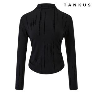 [탱커스]나염 사이드 셔링 반목 슬림핏 티셔츠 (TX4TS005L0)