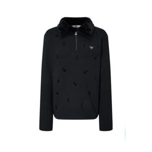 닥스 골프 여성 25FW PREMIUM 블랙 소프트 벨벳터치 후로피 카라 티셔츠 DNTS5D752BK