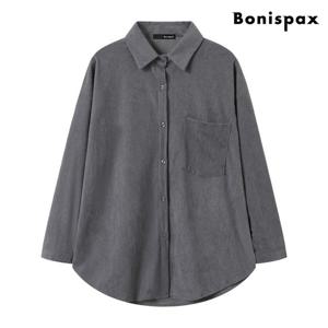 [보니스팍스]코듀로이 베이직 카라 루즈핏 셔츠 (XP4BA050L0)