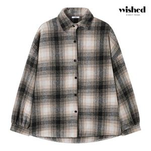 [위시드] 데일리 체크 오버핏 긴팔 셔츠 (WICDBL002)