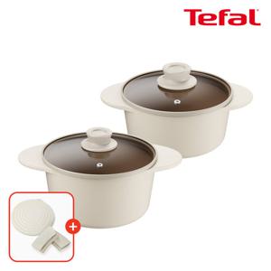테팔 인덕션 주물 아이콘 냄비 2종(양수18+20)(+실리콘 냄비손잡이+냄비받침)