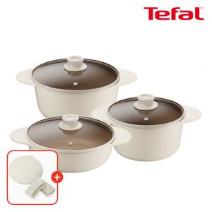 테팔 인덕션 주물 아이콘 냄비 3종(양수20+곰솥24+전골24)(+실리콘 냄비손잡이+냄비받침)