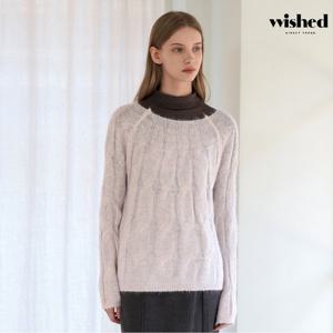 [위시드]보트넥 꽈배기 긴팔 니트 (WICDNT018)