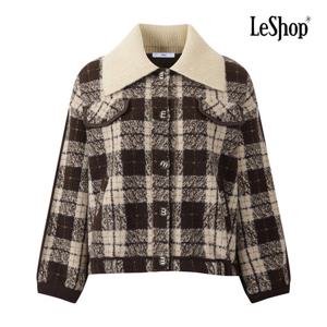 [르샵]니트 카라 탈부착 체크 자켓 BPAJK011A