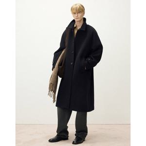 일꼬르소 25FW 캐시미어 블렌드 스트럭처 발마칸 코트 네이비 IECO5F002N2